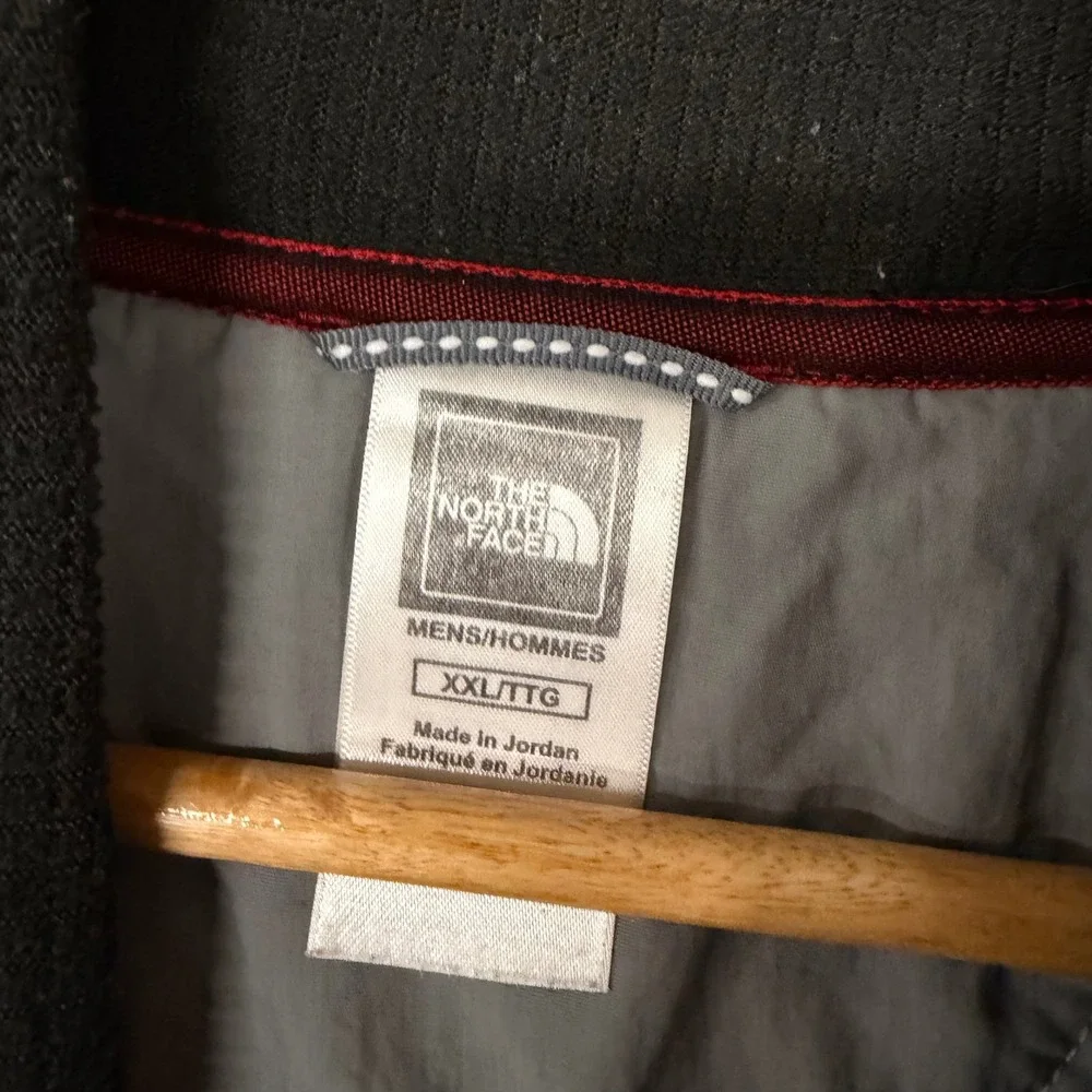 The North Face Mens Black Grid Fleece‎ Quarter Zip Pullover XXL Mock Neck Logo